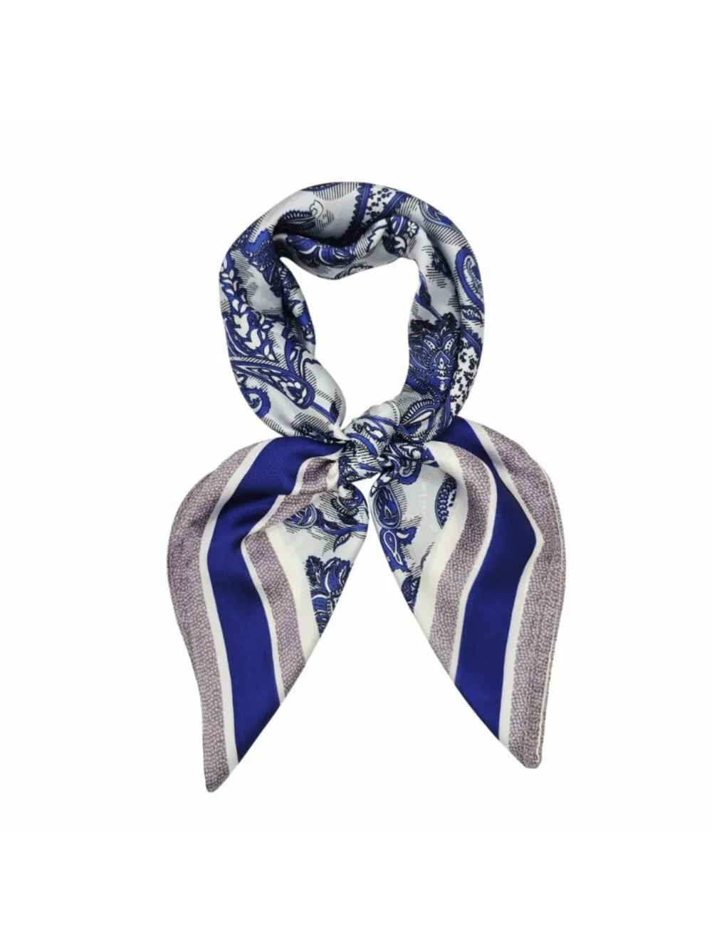❤️New Elegant Women Square Silky Soft Scarf Head Top hijab Blue Floral Paisley